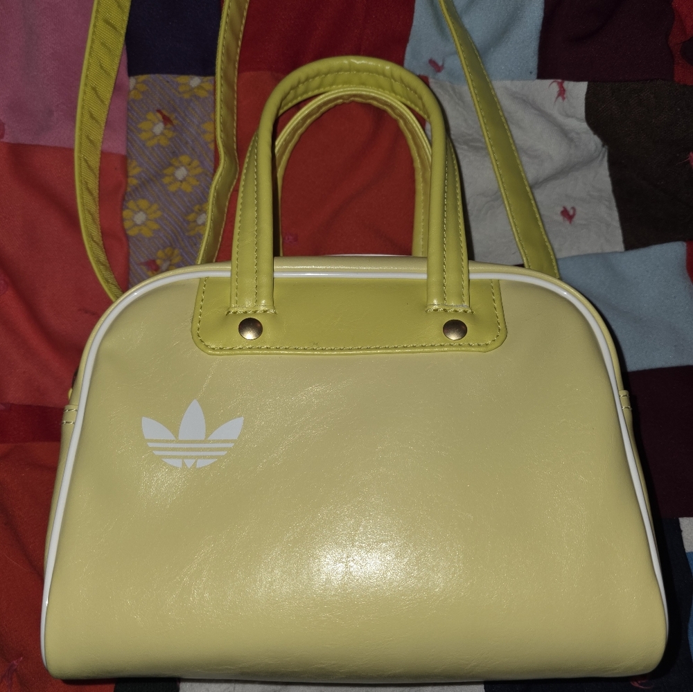 Adidas Yellow Shoulder Bag with Trefoil Logo